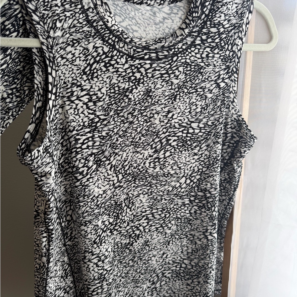 Athleta SET Black and White Patterned sun 50 SPF Tank Top and swim bottoms